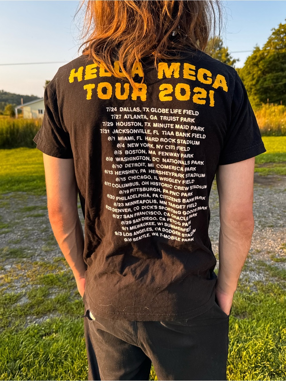 Levi's Black Tee with Bold Yellow Tour Print